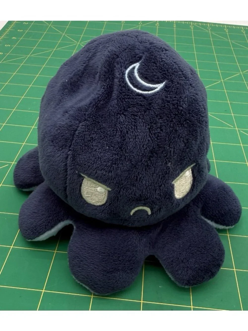 2021 TeeTurtle Reversible Octopus  Dark Blue Light Blue Ocean Day Night Plush 6”